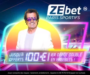 zebet bonus paris sportifs 100€ 1er depot doublé