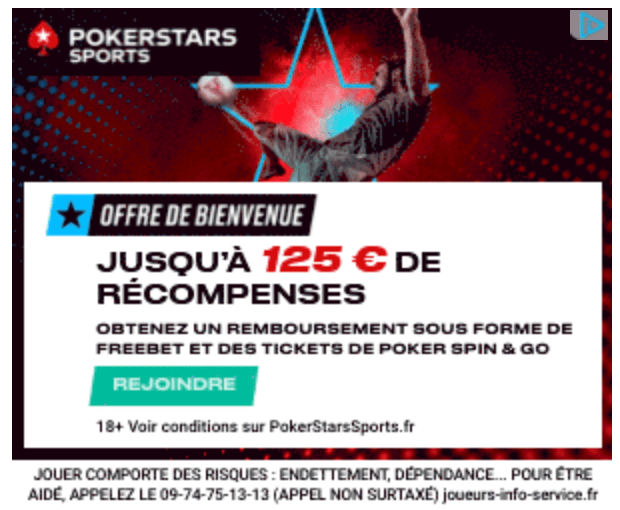 pokerstars sports bonus 2024 - offre de bienvenue 125€