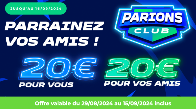 parrainage Parions Sport En Ligne - septembre 2024