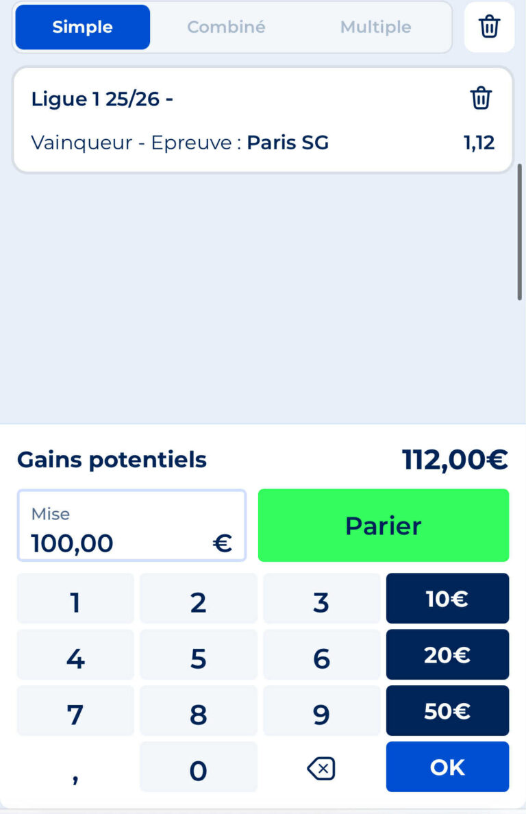 cote psg vainqueur Ligue 1 2025-2026